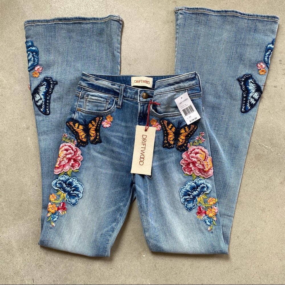 Driftwood Farrah Embroidered Flare Pants